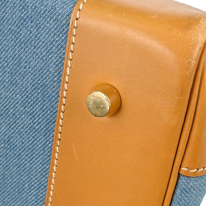 Hermes Blue Jean Natural Toile Jean Vache Birkin 40 Handbag