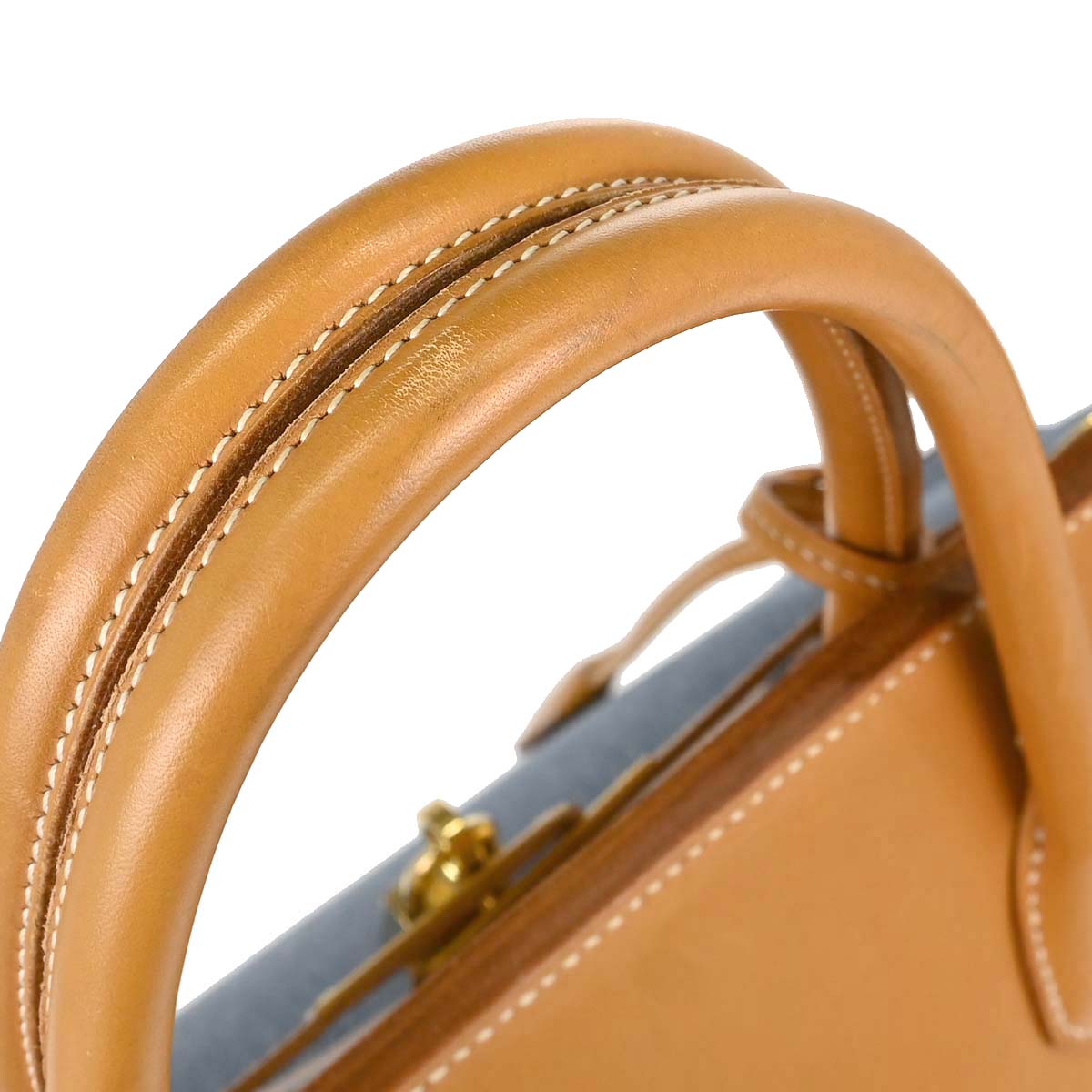 Hermes Blue Jean Natural Toile Jean Vache Birkin 40 Handbag