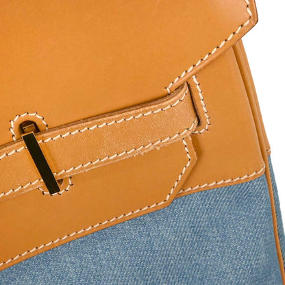 Hermes Blue Jean Natural Toile Jean Vache Birkin 40 Handbag