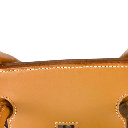 Hermes Blue Jean Natural Toile Jean Vache Birkin 40 Handbag