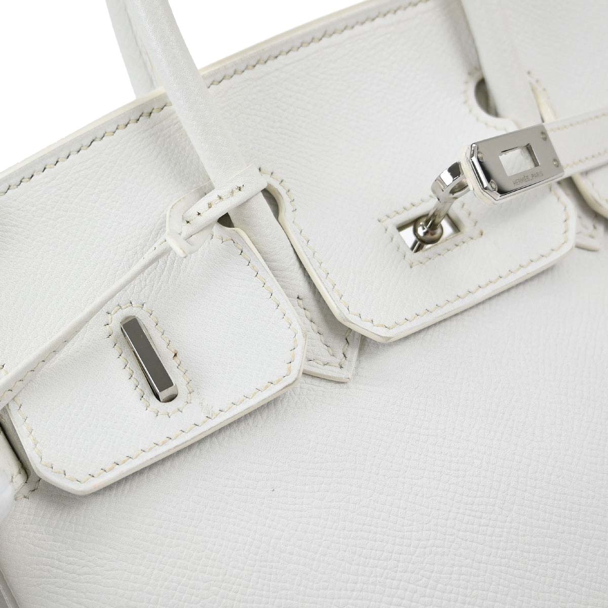 Hermes White Epsom Birkin 25 Handbag