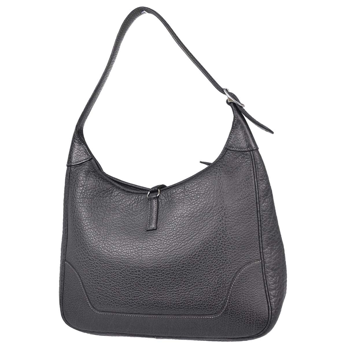 Hermes Graphite Buffalo Skipper Trim 31 Shoulder Bag