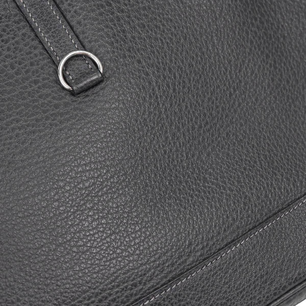 Hermes Graphite Buffalo Skipper Trim 31 Shoulder Bag