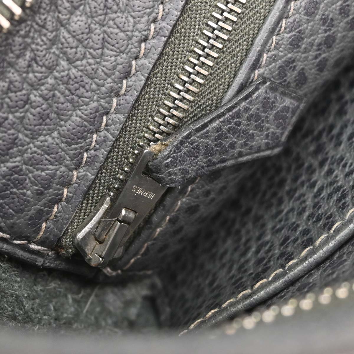 Hermes Graphite Buffalo Skipper Trim 31 Shoulder Bag