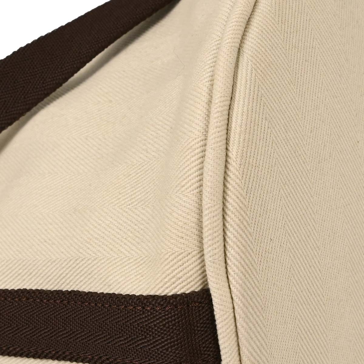Hermes Beige Toile Chevron Sac de Pansage Bucket Shoulder Bag