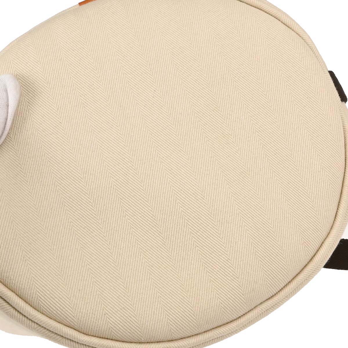 Hermes Beige Toile Chevron Sac de Pansage Bucket Shoulder Bag