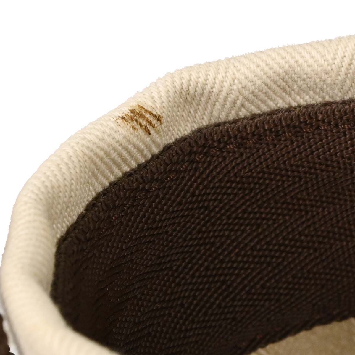 Hermes Beige Toile Chevron Sac de Pansage Bucket Shoulder Bag