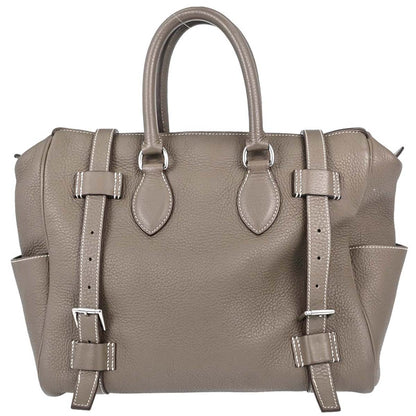 Hermes Etoupe Gray Taurillon Clemence Pursangle 31 Handbag