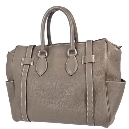 Hermes Etoupe Gray Taurillon Clemence Pursangle 31 Handbag