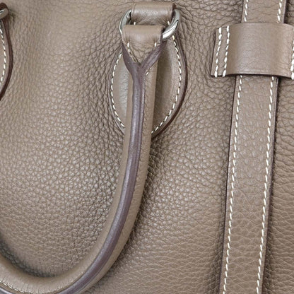 Hermes Etoupe Gray Taurillon Clemence Pursangle 31 Handbag