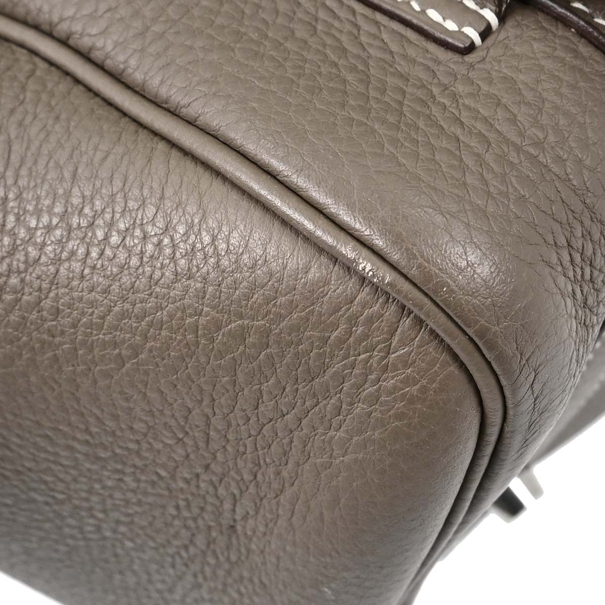 Hermes Etoupe Gray Taurillon Clemence Pursangle 31 Handbag