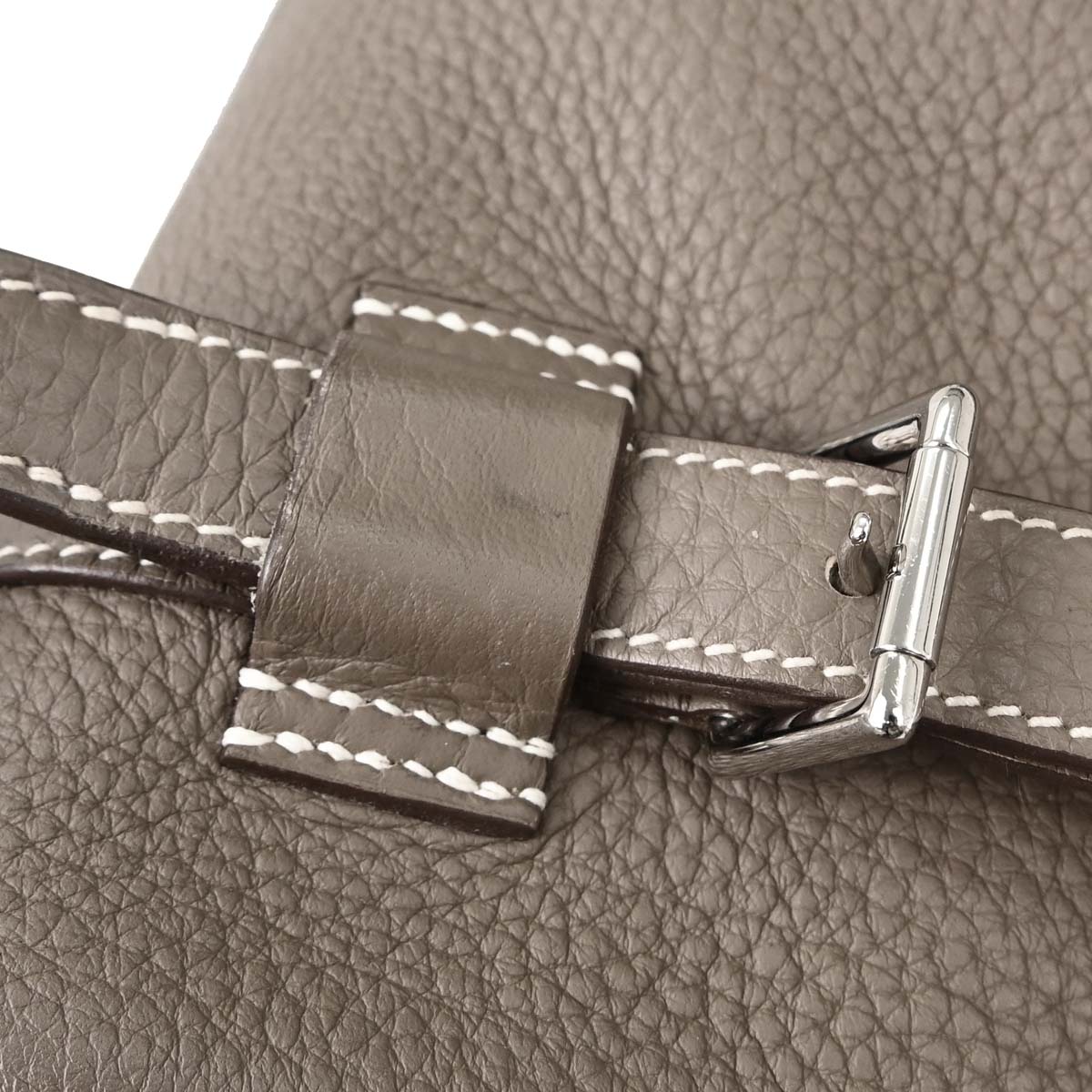 Hermes Etoupe Gray Taurillon Clemence Pursangle 31 Handbag