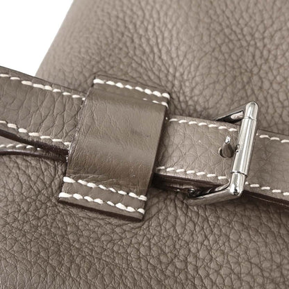 Hermes Etoupe Gray Taurillon Clemence Pursangle 31 Handbag