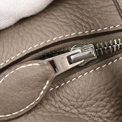 Hermes Etoupe Gray Taurillon Clemence Pursangle 31 Handbag