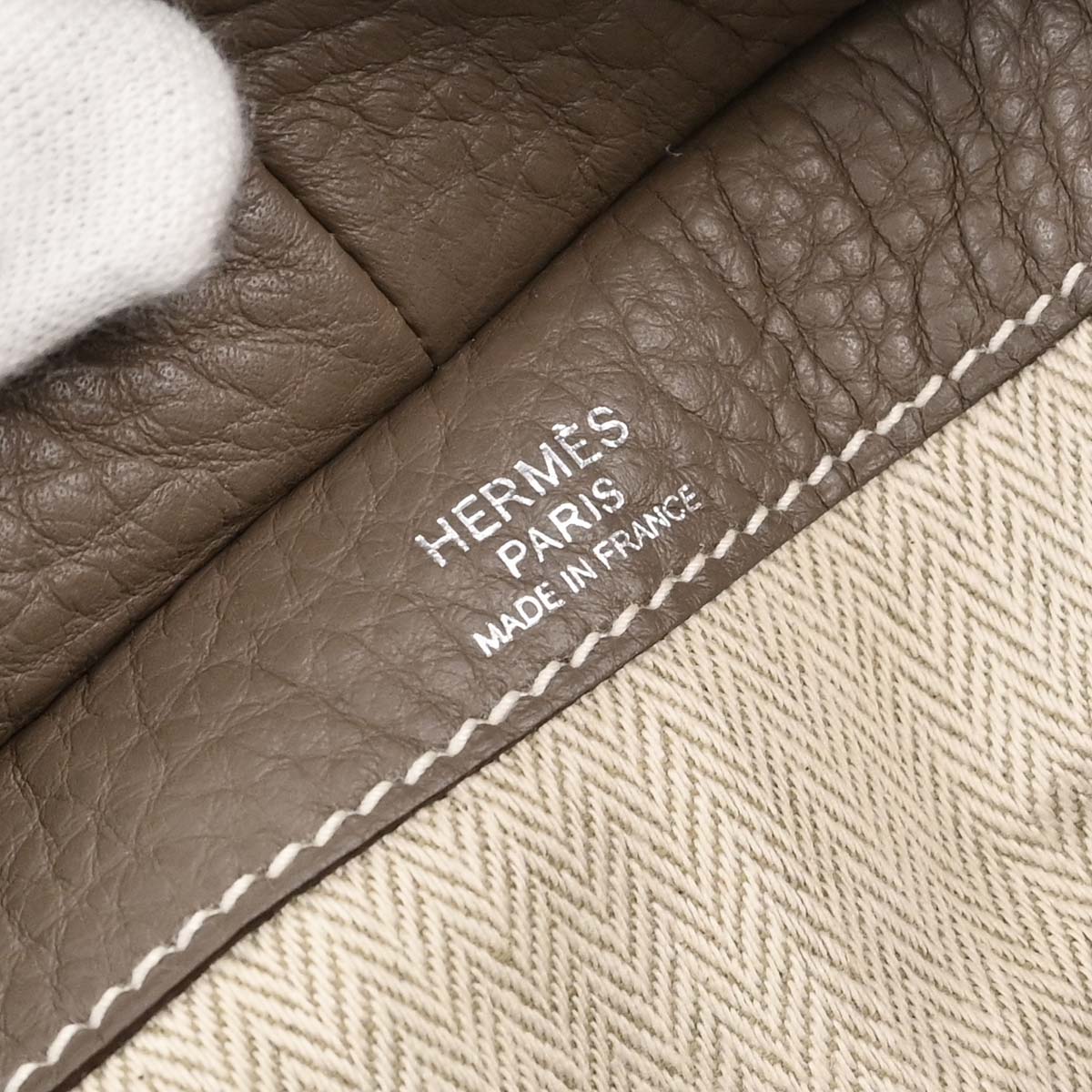 Hermes Etoupe Gray Taurillon Clemence Pursangle 31 Handbag
