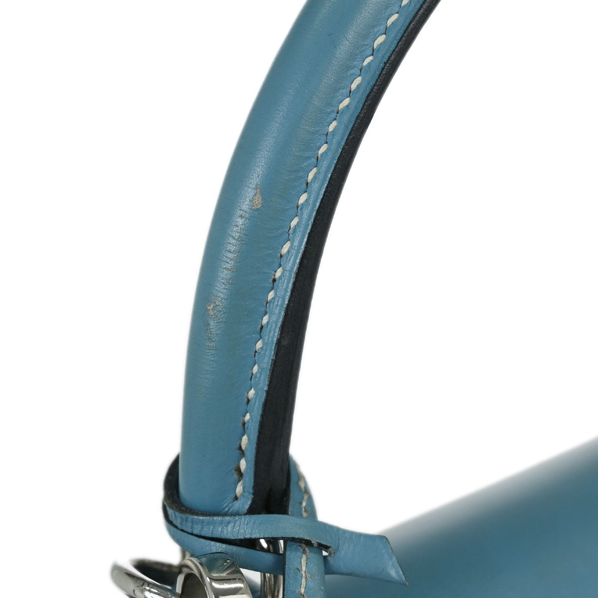 Hermes Blue Jean Box Calf Kelly 28 Sellier 2way Shoulder Handbag