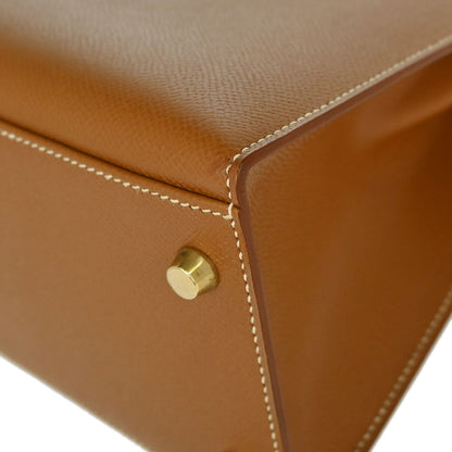 Hermes Gold Courchevel Kelly 32 Sellier 2way Shoulder Handbag