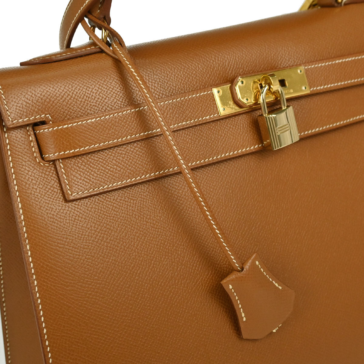 Hermes Gold Courchevel Kelly 32 Sellier 2way Shoulder Handbag
