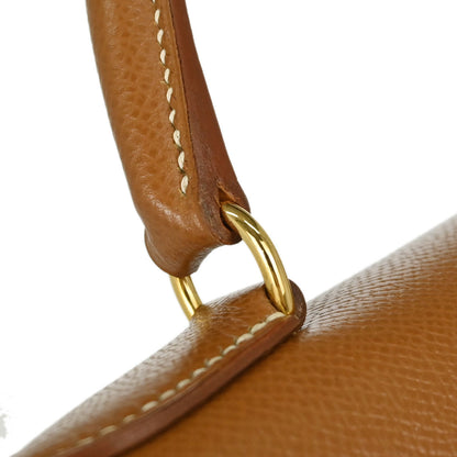 Hermes Gold Courchevel Kelly 32 Sellier 2way Shoulder Handbag