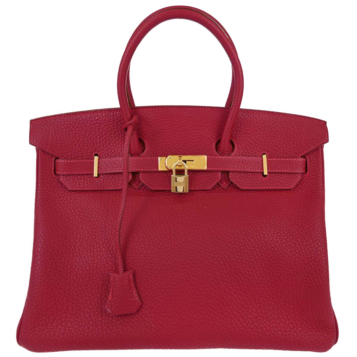 Hermes Rouge Garance Fjord Birkin 35 Handbag