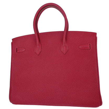 Hermes Rouge Garance Fjord Birkin 35 Handbag