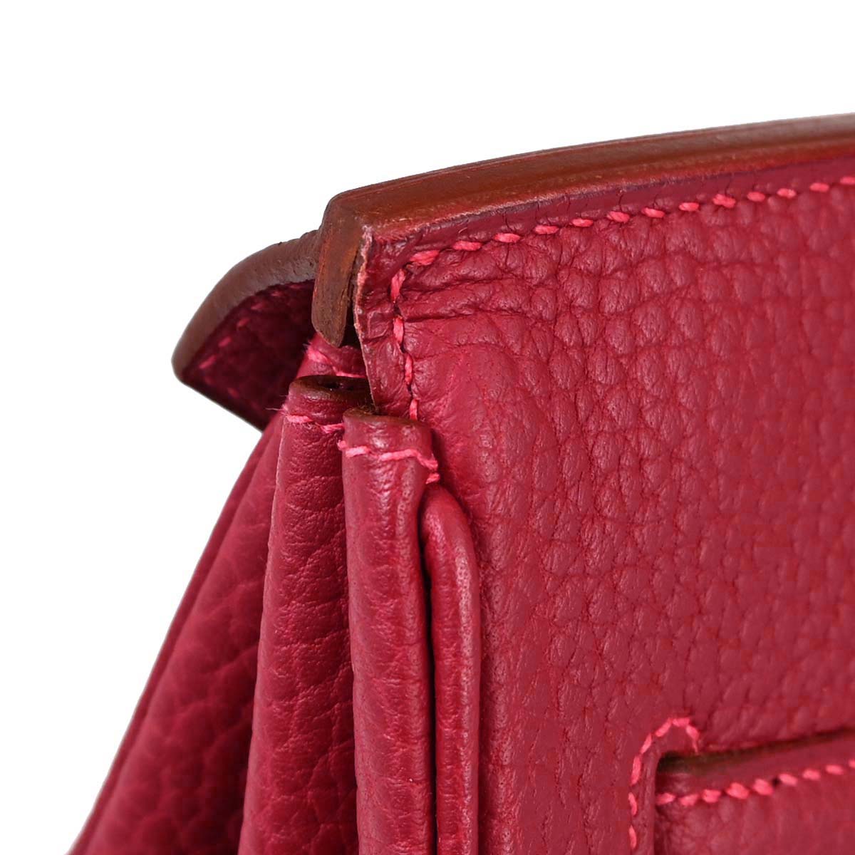 Hermes Rouge Garance Fjord Birkin 35 Handbag