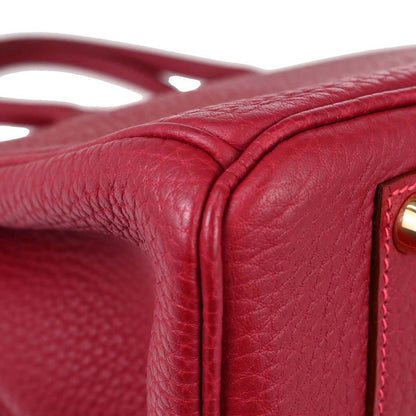 Hermes Rouge Garance Fjord Birkin 35 Handbag