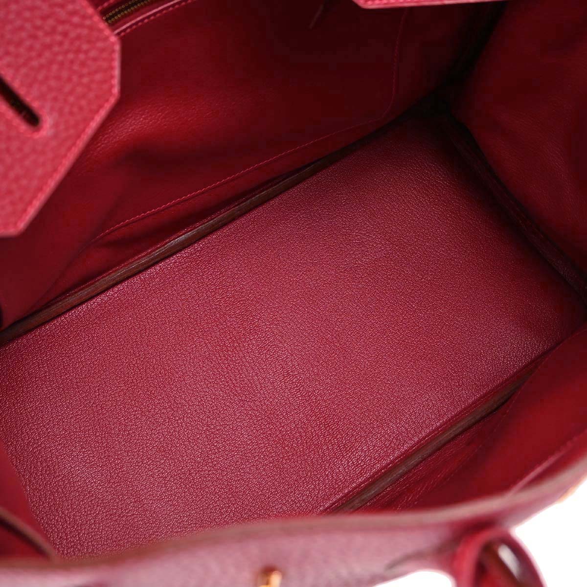 Hermes Rouge Garance Fjord Birkin 35 Handbag