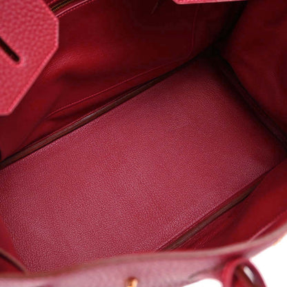 Hermes Rouge Garance Fjord Birkin 35 Handbag