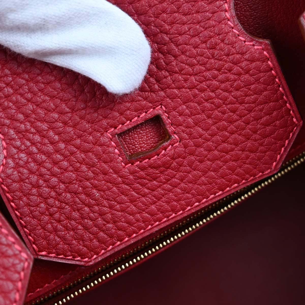 Hermes Rouge Garance Fjord Birkin 35 Handbag