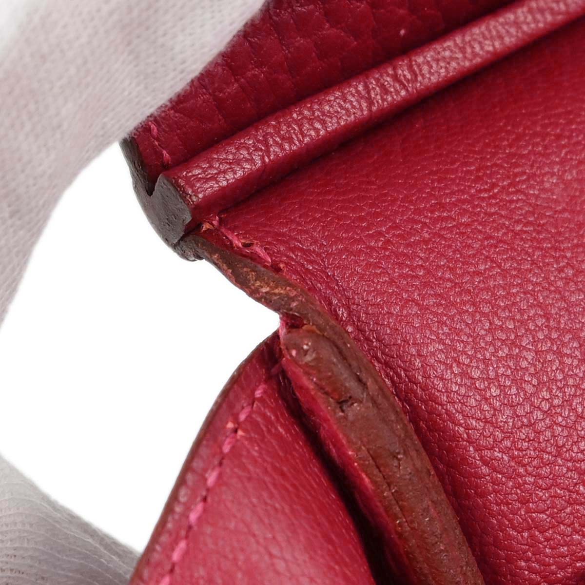 Hermes Rouge Garance Fjord Birkin 35 Handbag