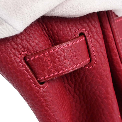 Hermes Rouge Garance Fjord Birkin 35 Handbag