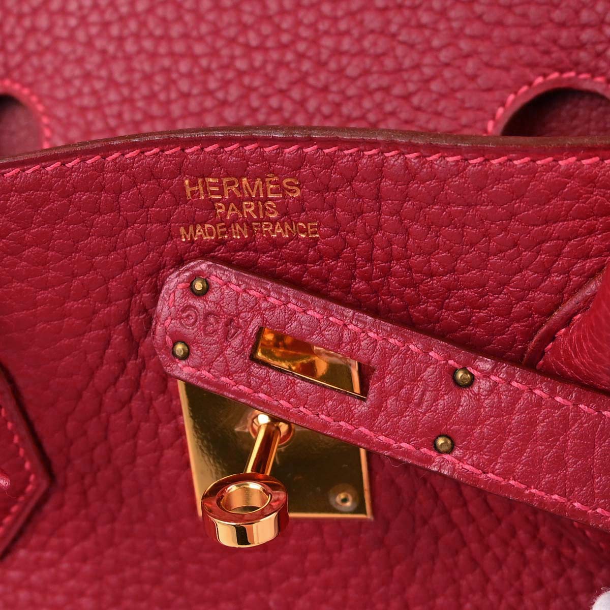 Hermes Rouge Garance Fjord Birkin 35 Handbag