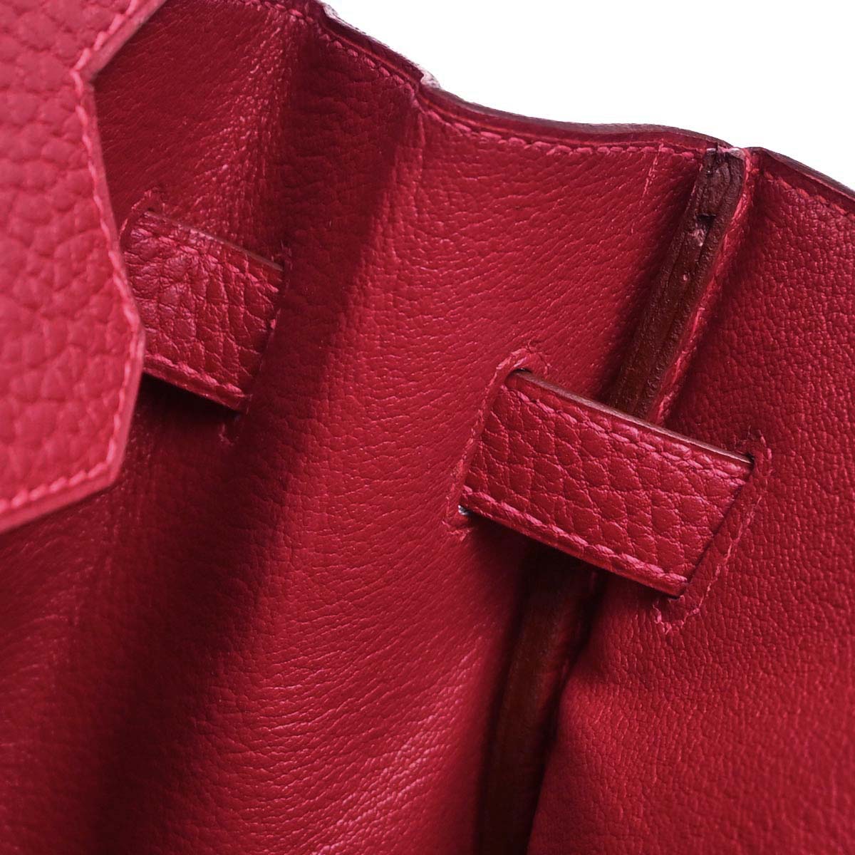 Hermes Rouge Garance Fjord Birkin 35 Handbag