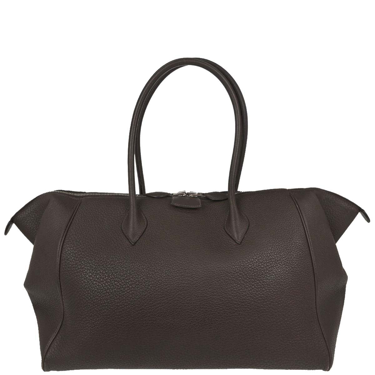 Hermes Chocolat Taurillon Clemence Paris Bombay 40 Handbag