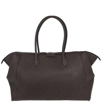 Hermes Chocolat Taurillon Clemence Paris Bombay 40 Handbag
