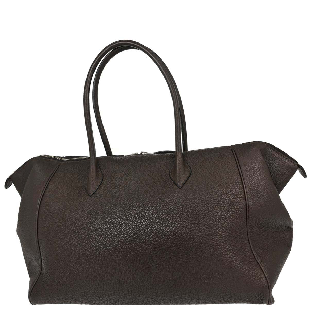 Hermes Chocolat Taurillon Clemence Paris Bombay 40 Handbag