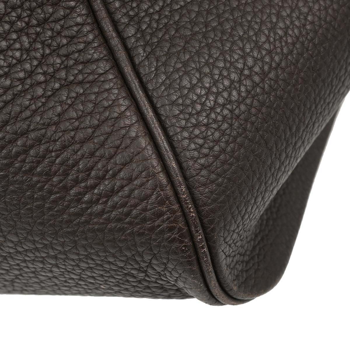 Hermes Chocolat Taurillon Clemence Paris Bombay 40 Handbag