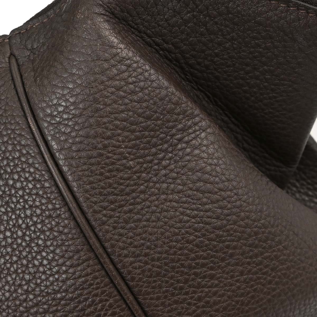 Hermes Chocolat Taurillon Clemence Paris Bombay 40 Handbag