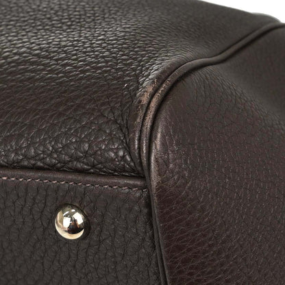 Hermes Chocolat Taurillon Clemence Paris Bombay 40 Handbag
