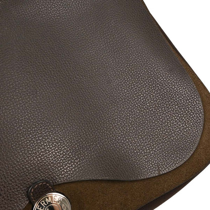 Hermes Cafe Toile Officier Vache Liegee Sac Colorado GM Shoulder Bag
