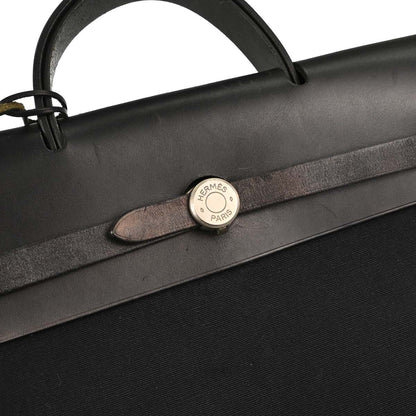 Hermes Black Toile Officier Herbag a Dos 2 in 1 Backpack