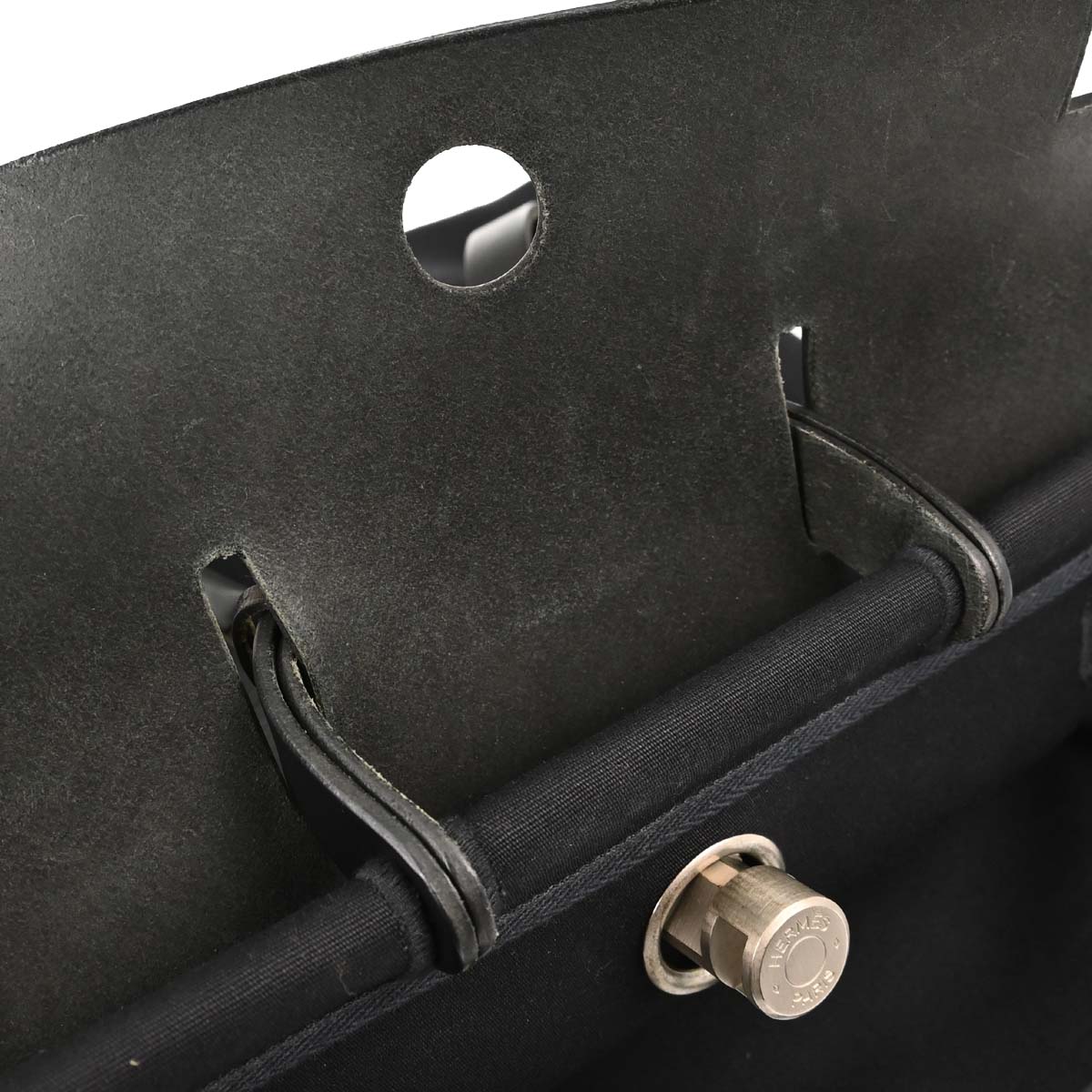 Hermes Black Toile Officier Herbag a Dos 2 in 1 Backpack