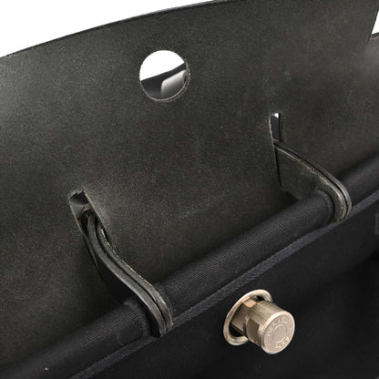 Hermes Black Toile Officier Herbag a Dos 2 in 1 Backpack