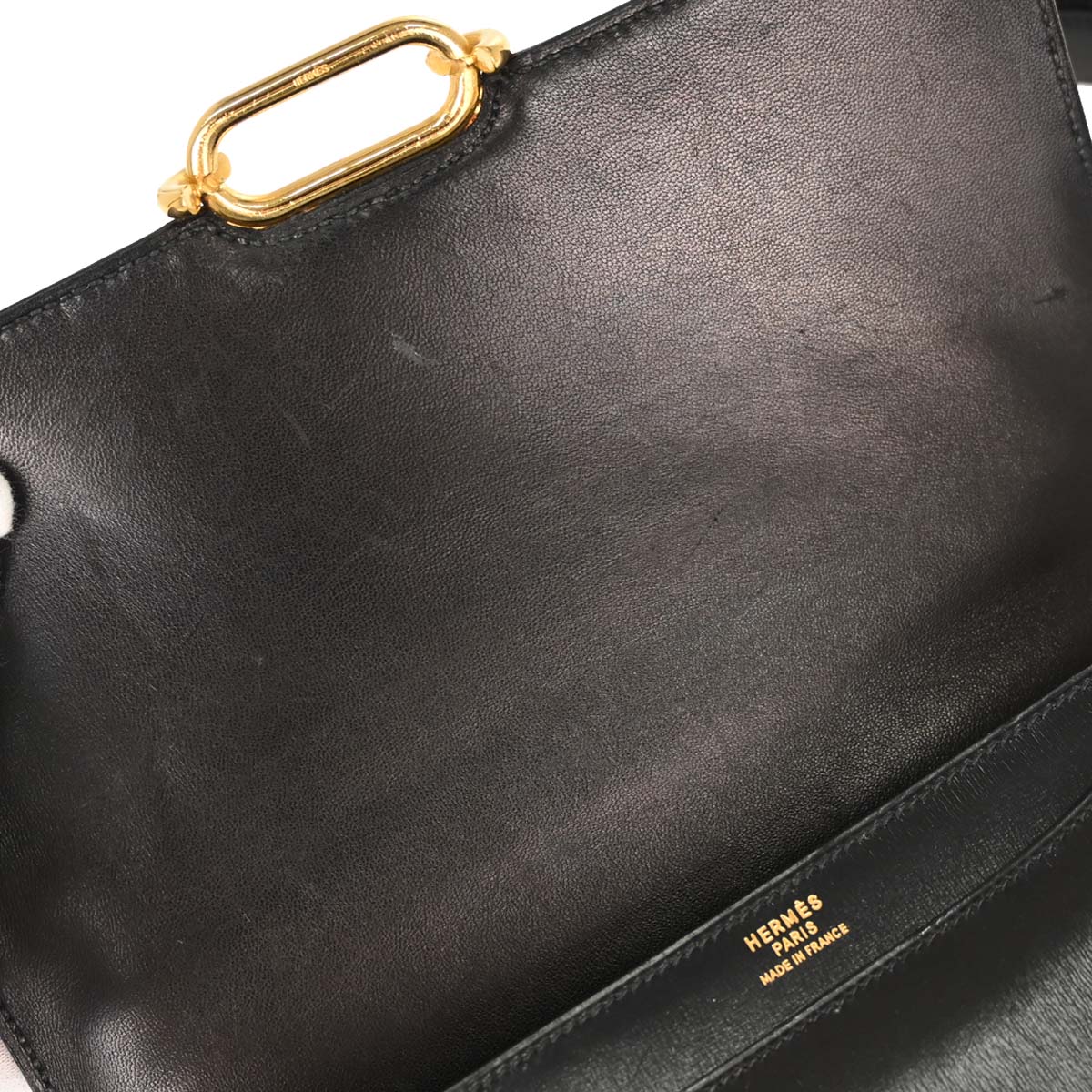 Hermes Black Box Calf Fonsbelle Shoulder Bag