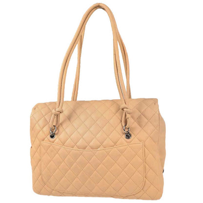 Chanel 2004-2005 Beige Calfskin Cambon Ligne Handbag