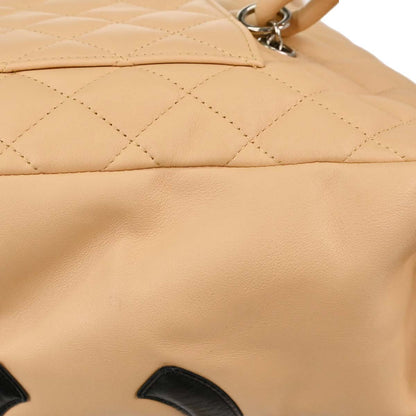 Chanel 2004-2005 Beige Calfskin Cambon Ligne Handbag