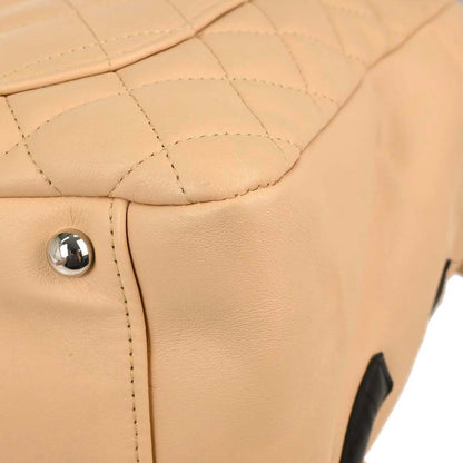 Chanel 2004-2005 Beige Calfskin Cambon Ligne Handbag
