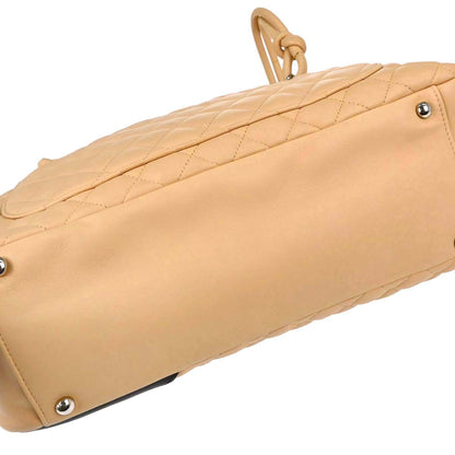 Chanel 2004-2005 Beige Calfskin Cambon Ligne Handbag
