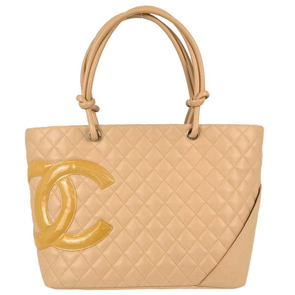 Chanel Beige Calfskin Cambon Ligne Tote Handbag